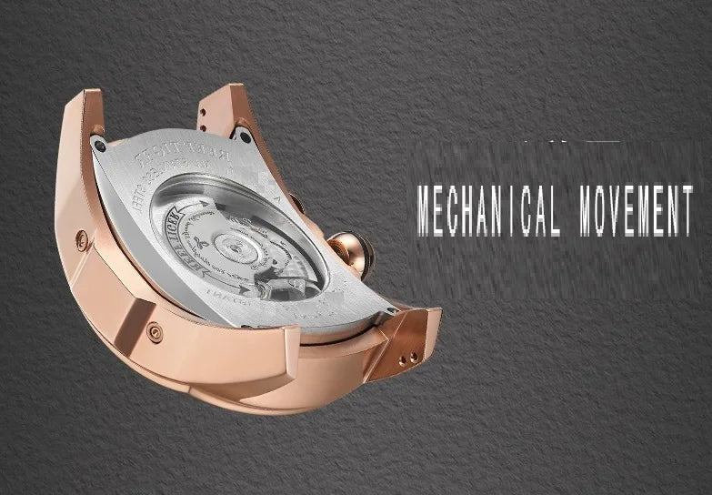 reef tiger brand men's fully automatic mechanical watch, business men's watch, personalized and fashionable men's sports watch