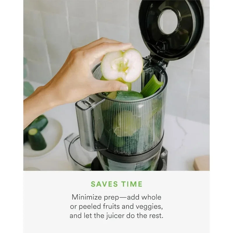 Authenticity guarantee.J2 Cold Press Juicer – Self Feeding for Hands-Free Operation with Wide Mouth Hopper for Whole Recipe Load