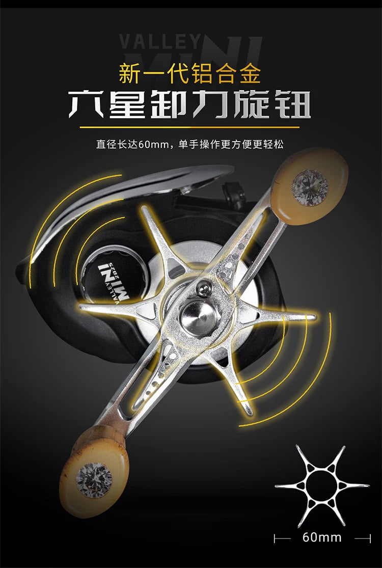 ERYU Mini 2025 Aluminum Alloy Baitcasting Reel with Magnetic Brake and 9+1 Bearings for Lure Fishing