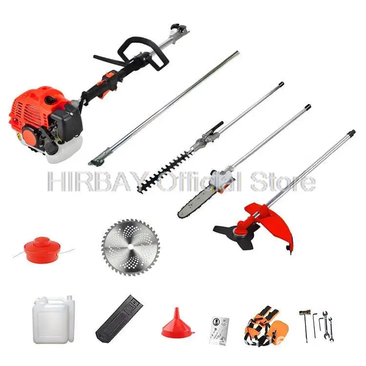 Professional Petrol Engine Garden Tool Kit With Chainsaw Brush Cutter Hedge Trimmer Pole Pruner And Multifunction Trimming