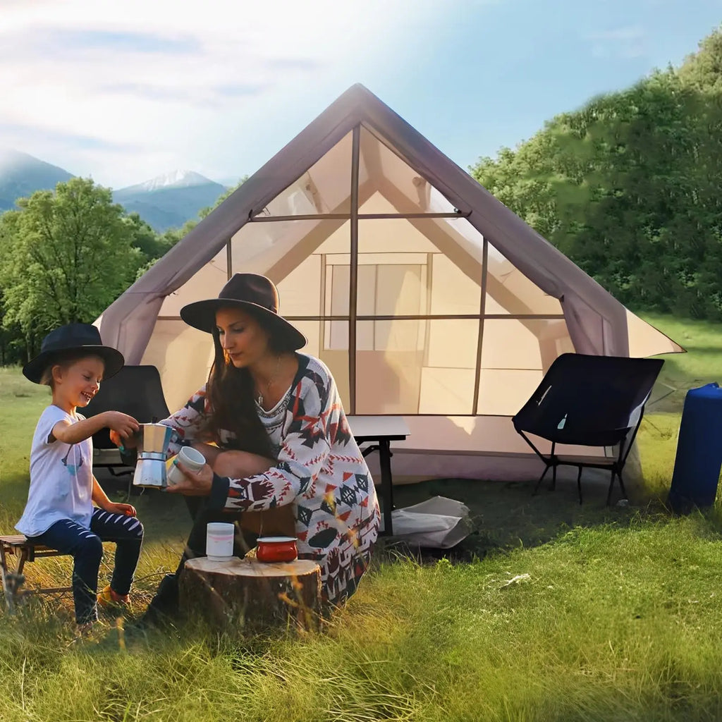 Large inflatable tent 67.8 Square Feets inflatable Camping tent for 4-6 people,4 Season Glamping Tent,Waterproof