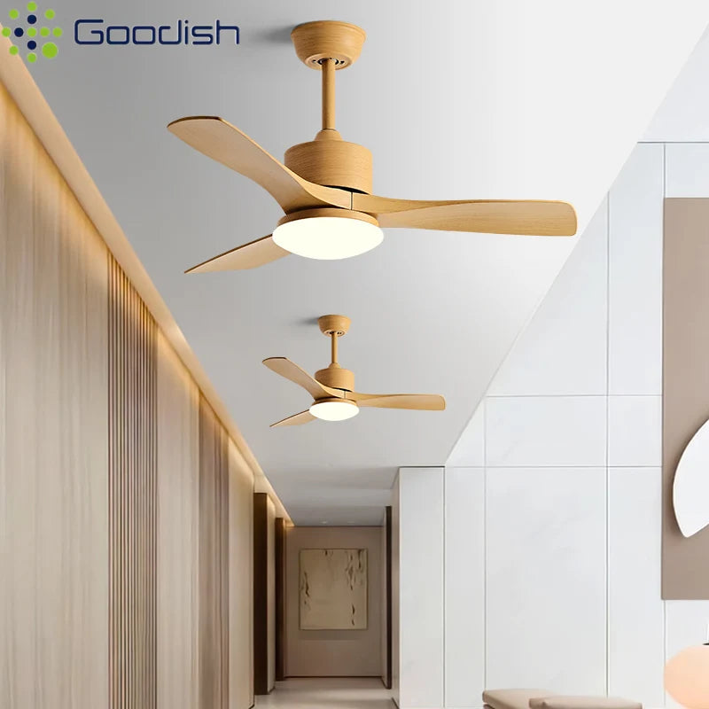 Modern Nordic Led Ceiling Fans with Lights Home Decoration Strong Wind with Focus Lamps for Kitchen Living Dining Room With Fan