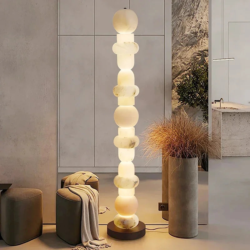 Nordic Art Floor Lamp Room Decoration Light Living Room Bedroom Marble Standing Lamp Restaurant Dimmable Mood Light Led Lighting