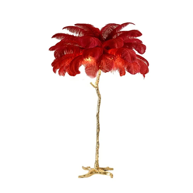 Modern Luxury Feather Floor Standing Lamp Living Room Sofa Background Wall Bedroom Bedside Light Home Deco Floor Lamp Mood Light