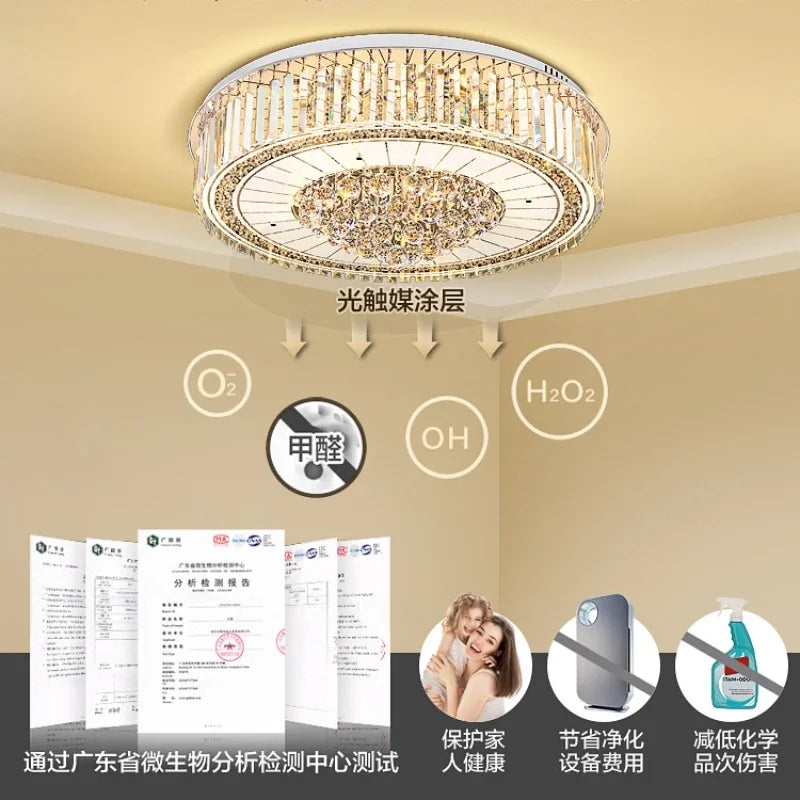 2025Crystal LED Ceiling Chandelier Living Room Decor Gold Lustre Luxury Lighting Dining Bedroom Island Light Indoor Ceiling Lamp