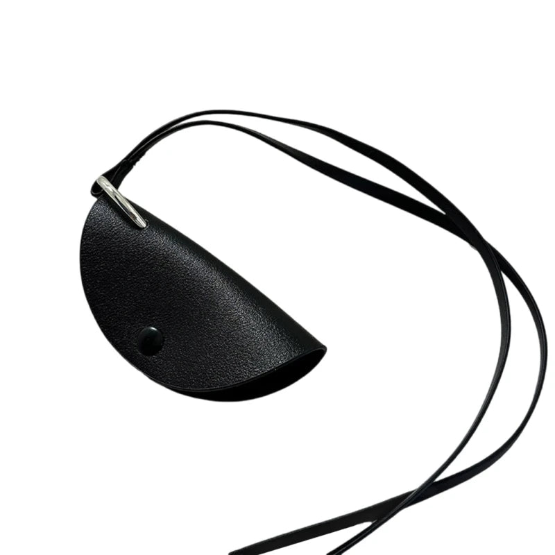 2023 New Elegant PU Leather Key Bag Necklace for Girls Anti Loss Neck Chain Accessory