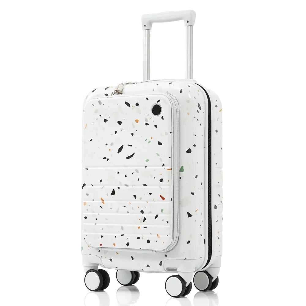 USB Port 20 24inch Front Opening Design Airline Certified Carry on Luggage ABS+PC Hard Shell Luggage with Spinner Wheels