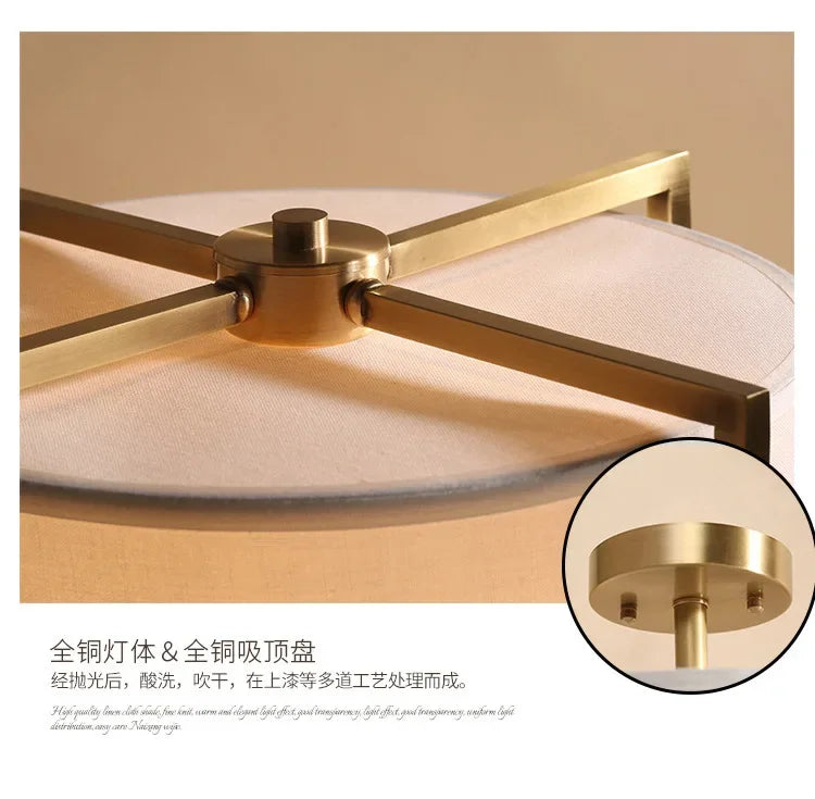 New Chinese Style Ceiling Lamp Exhibition Hall Hotel Restaurant Porch Study Bedroom Fabric Ceiling Lamp  Lustres  Room Decor