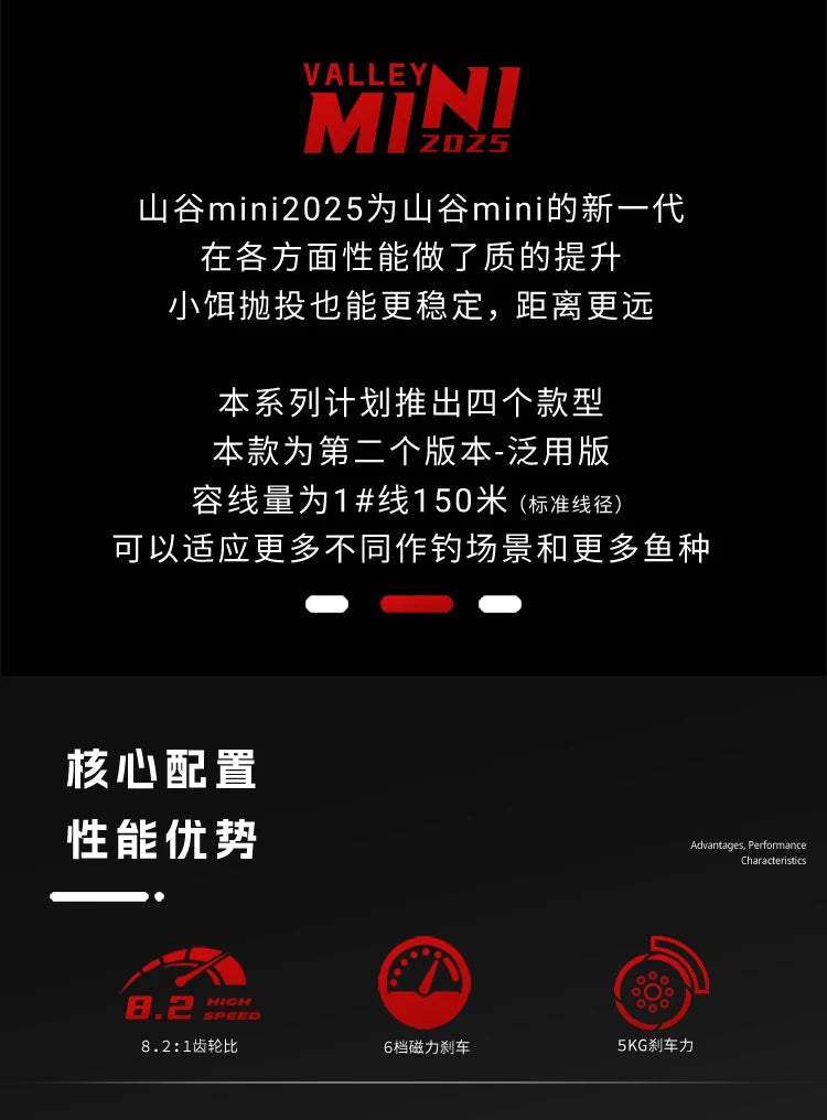 Valley Mini 2025 Baitcasting Reel with Magnetic Brake and 9+1 Bearings for River Fishing