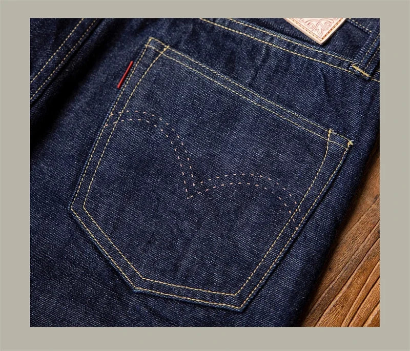 Red Tornado WW2 Model High Waist Loose Straight Men's Jeans 14oz Selvedge Denim Pants