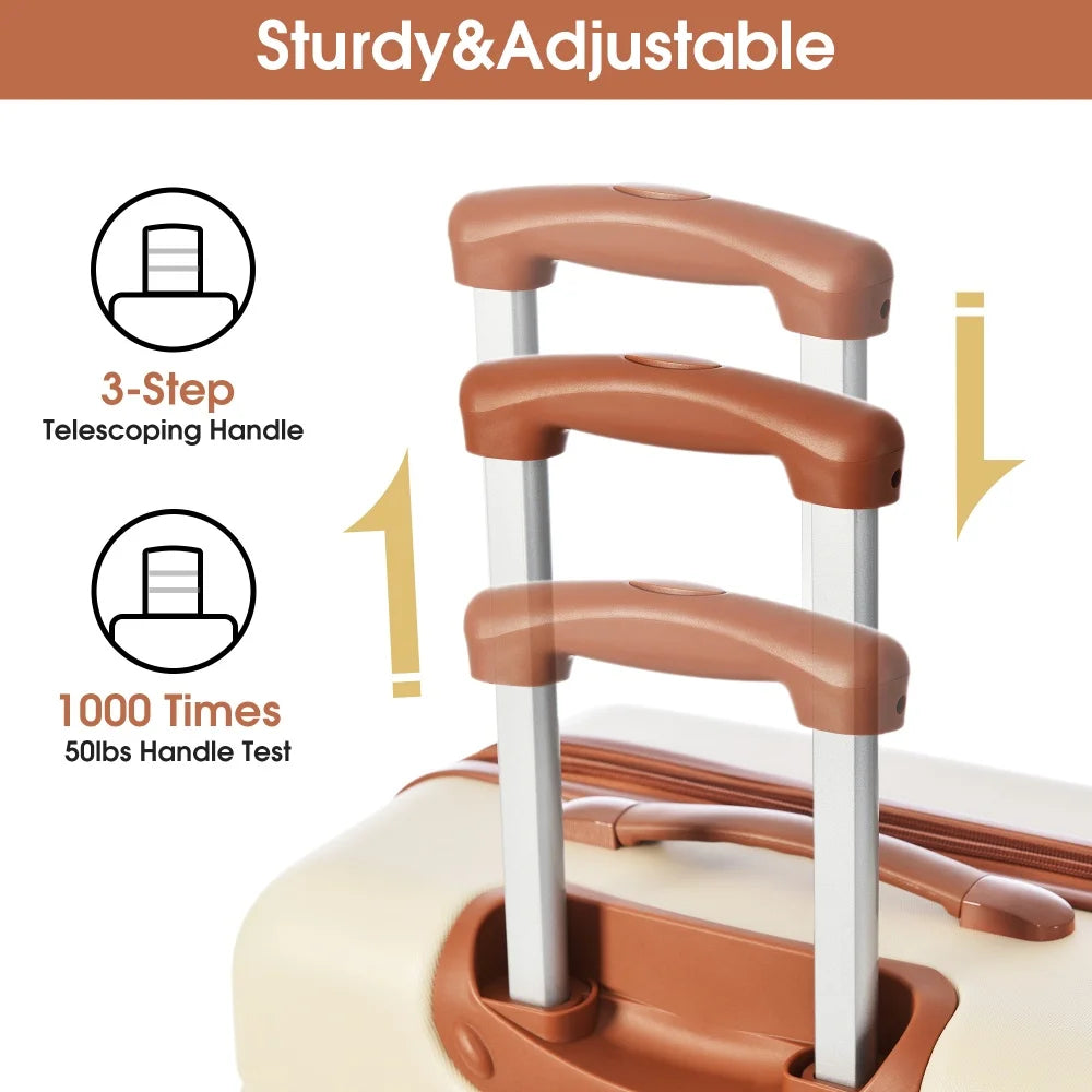 Hardshell Luggage Set 4Pcs Spinner Wheels Suitcase with TSA Lock Lightweight Expandable Travel Suitcase Rolling Luggage Carry On