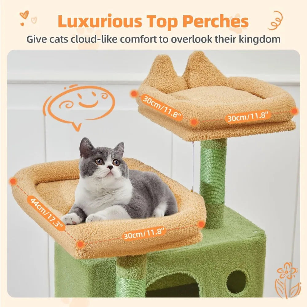 71-Inch Cat Tower for Indoor Cats Large Adult, Multi-Level Large Cat Condo, 8 Sisal Scratching Posts