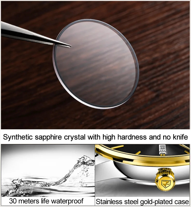 JSDUN 8767 Men Watch Fashion Business Ultra Thin Waterproof Dual Calendar Clock Men Luxury Original Automatic Mechanical Watch