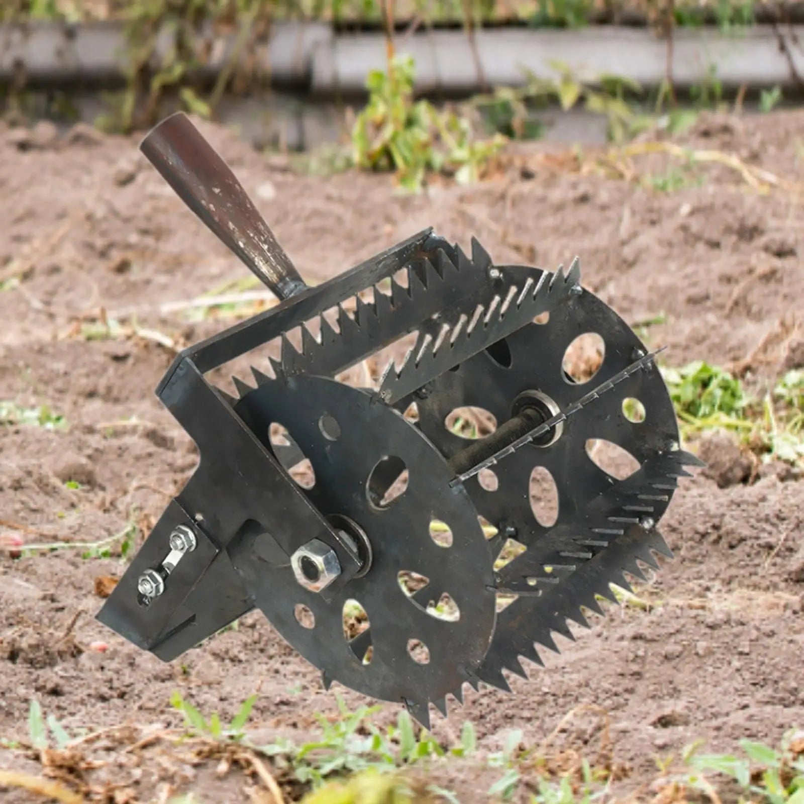 Weeds Roller, Manual Weeder Tool Rolling Lawn Aerator Weeds Removal Tool for Farm