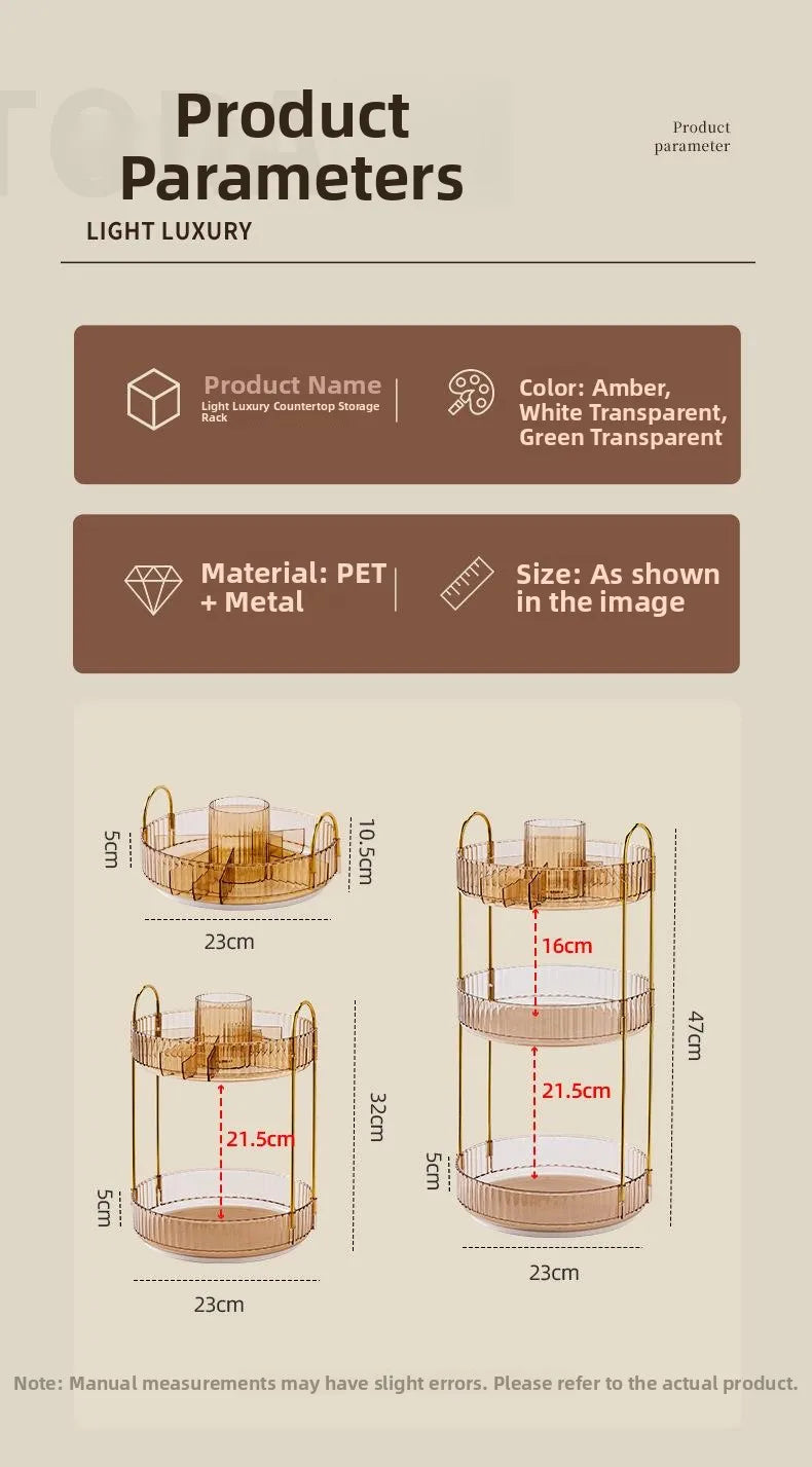 Luxury Rotating eup Storage Ra Perfume Cosmetic Organizer elf for Batoom Kitchen Desktop Skin Care Products Holder