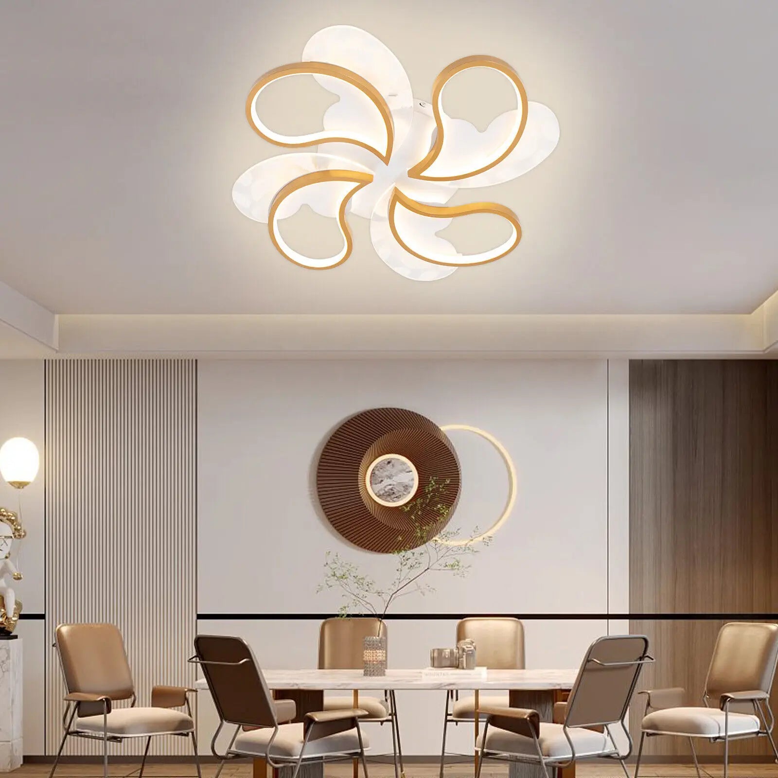 4-Lights Modern LED Acrylic Chandeleir Ceiling Light Fixtures Lamp 4480LM For Bedroom Living Room