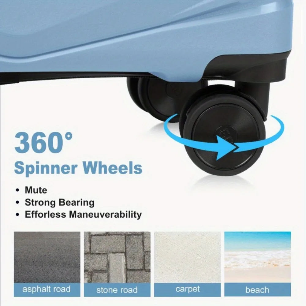 4-Piece Suitcase (Expandable Lightweight with Swivel Wheel TSA Lock Hard Edge Travel Rolling Suitcase 20 "24" 28 " Hand Suitcase