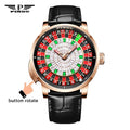 PINDU Rotating Dial Design Mechanical Watches Men NH35 Movement Sapphire Waterproof Leather Luxurious Automatic Wristwatches
