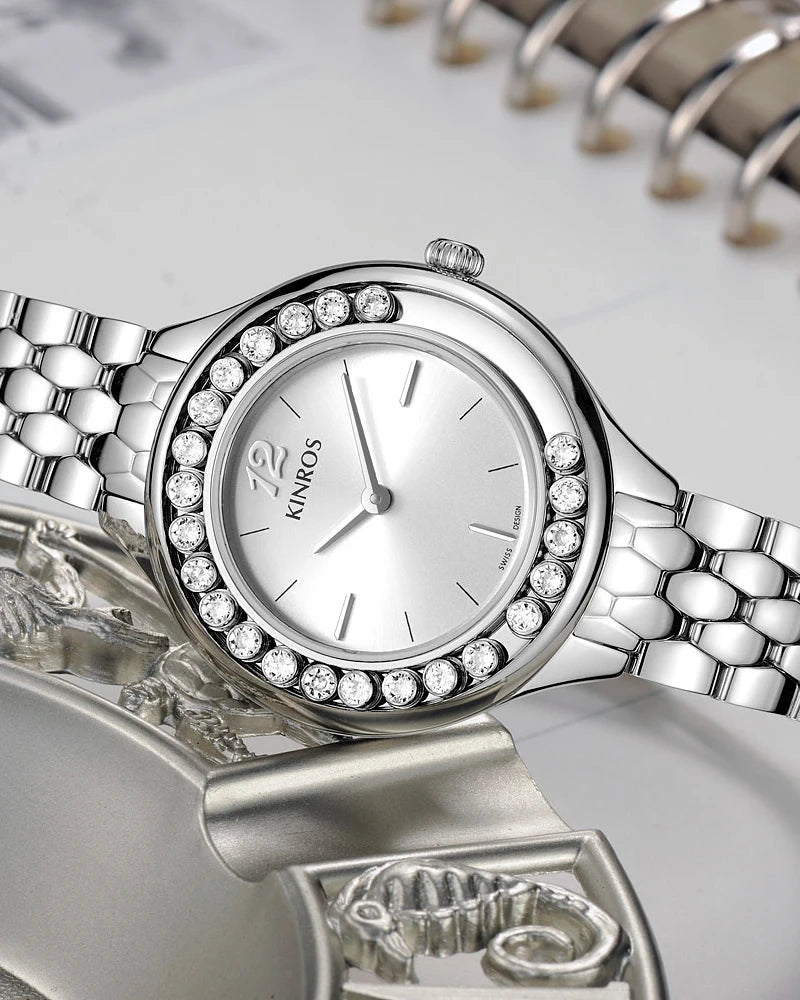 KINROS Women's pulsera Watch Accessories Elegant Luxury Diamonds, Free Shipping, Best Selling 2023, Gift, Sapphire Waterproof