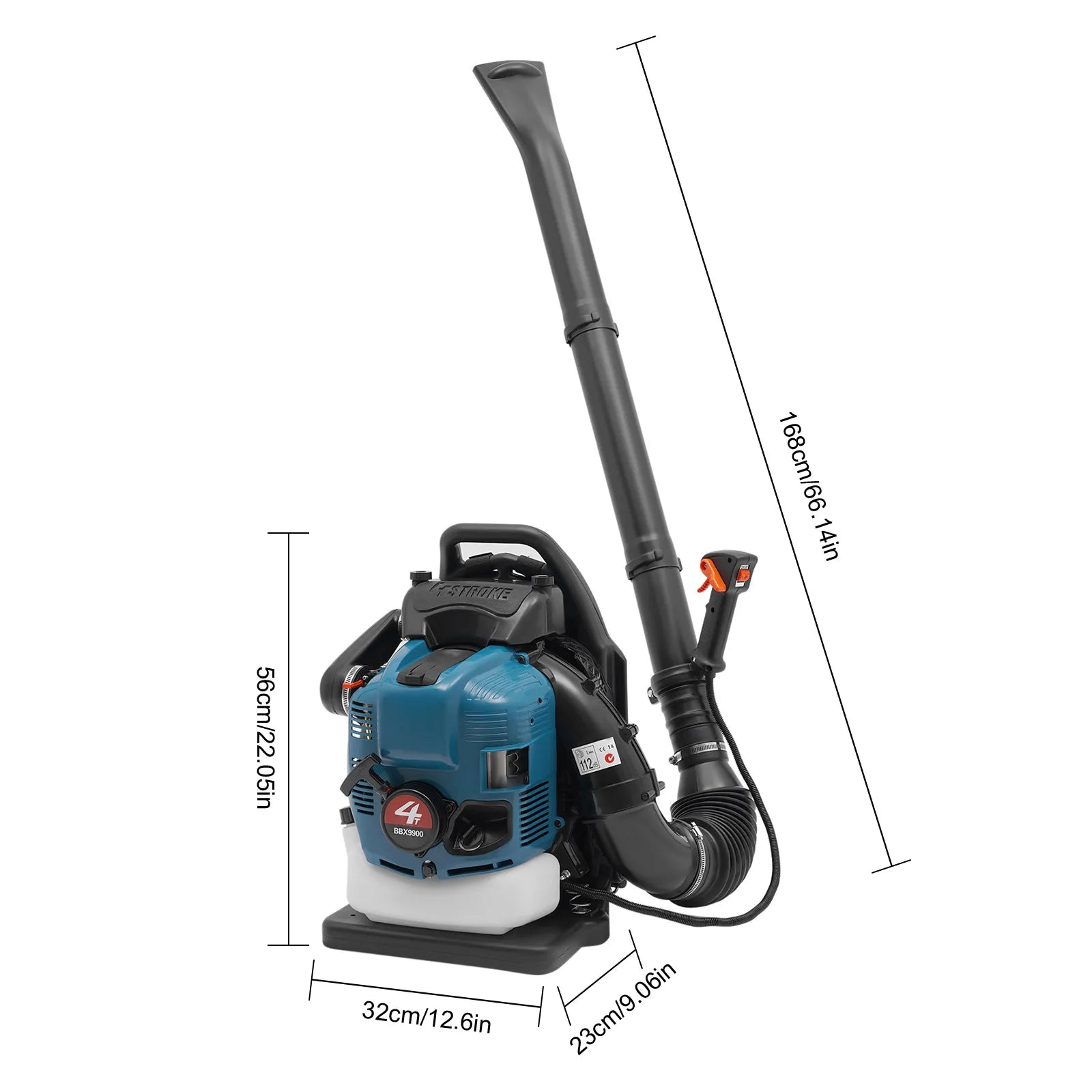 75.6CC  Backpack Leaf Blower, 4 Stroke Gas Powered Leaf Blower, with 498ft ³/s Powerful Blowing, 1.9L Large Fuel Tank