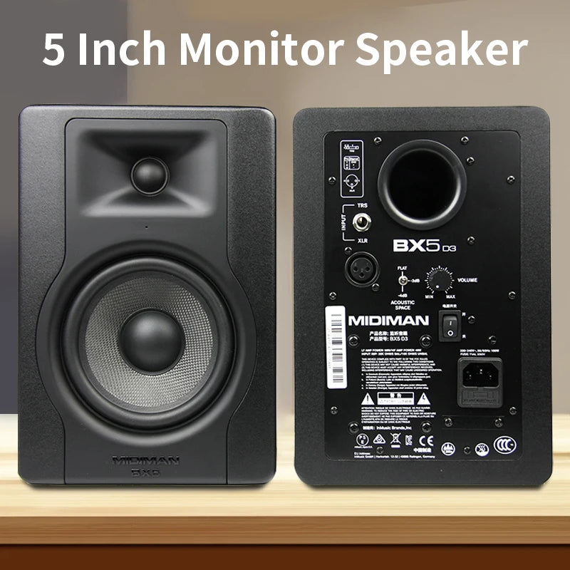 5 Inch Active Speaker100W Monitor Speakers 52Hz-35kHz HiFi Audio 3-Way Sound Box XLR TRS TS For Home Theater DJ Studio Stage