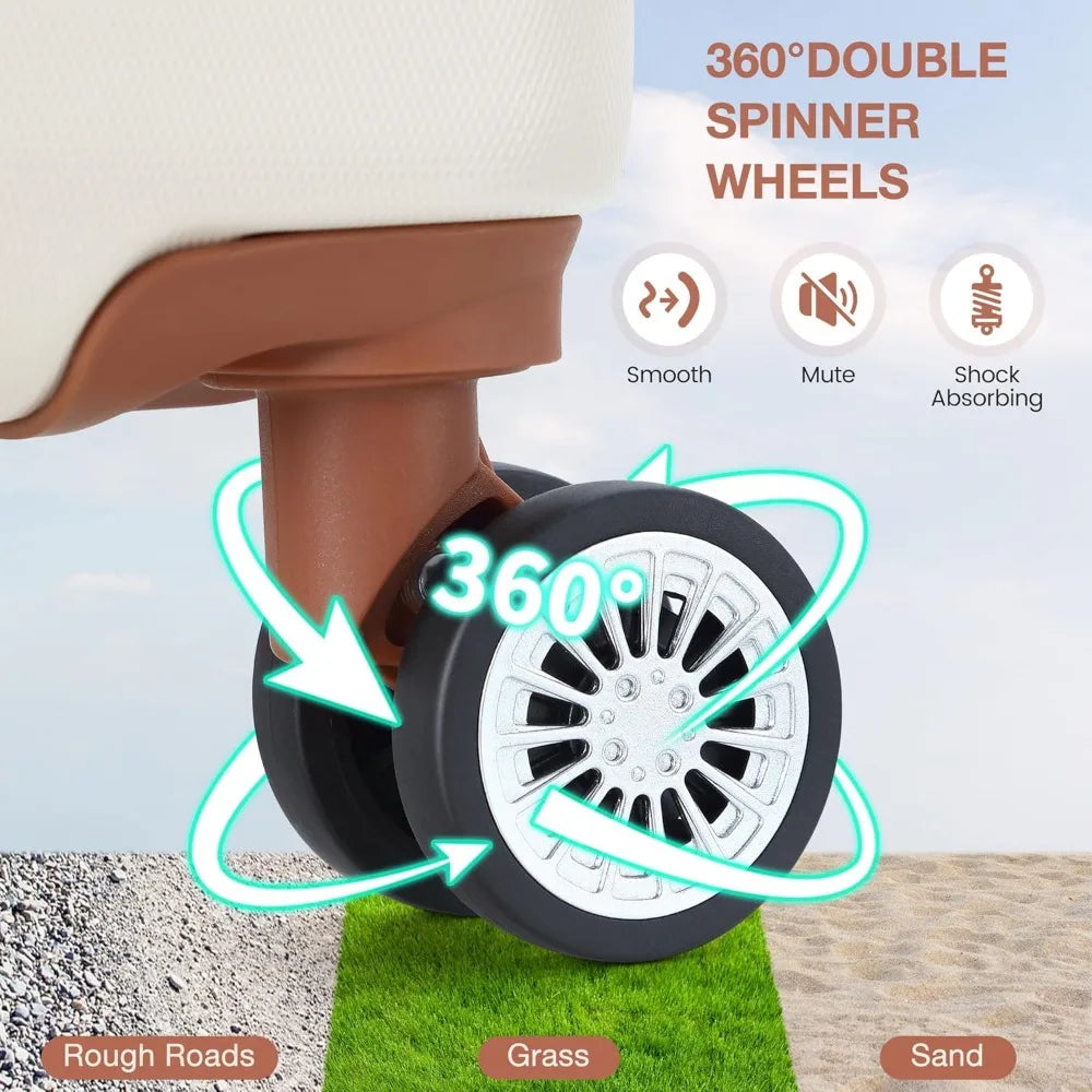 3 Piece Hardshell Luggage Set Expandable (20''/24''/28''), Suitcase Set 3pcs with TSA Locks, Lightweight Hardside Suitcase Set w