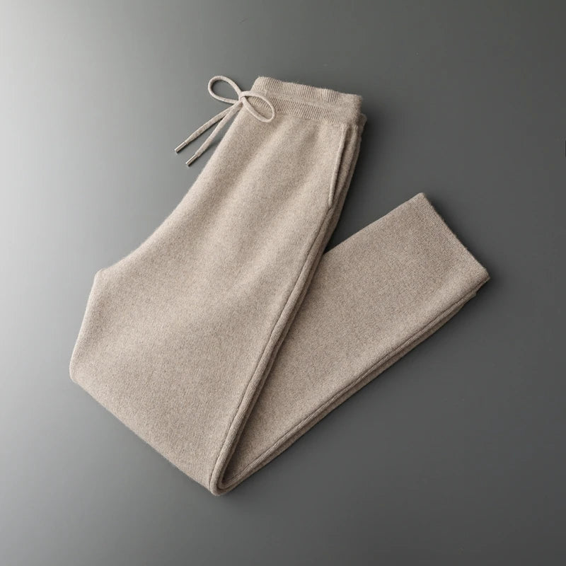 Men' 100% Cashmere Sweater Coat Cashmere Pants Suit Autumn Winter Thick Soft Warm Cashmere Knitwear Smart Casual Cashmere Suit