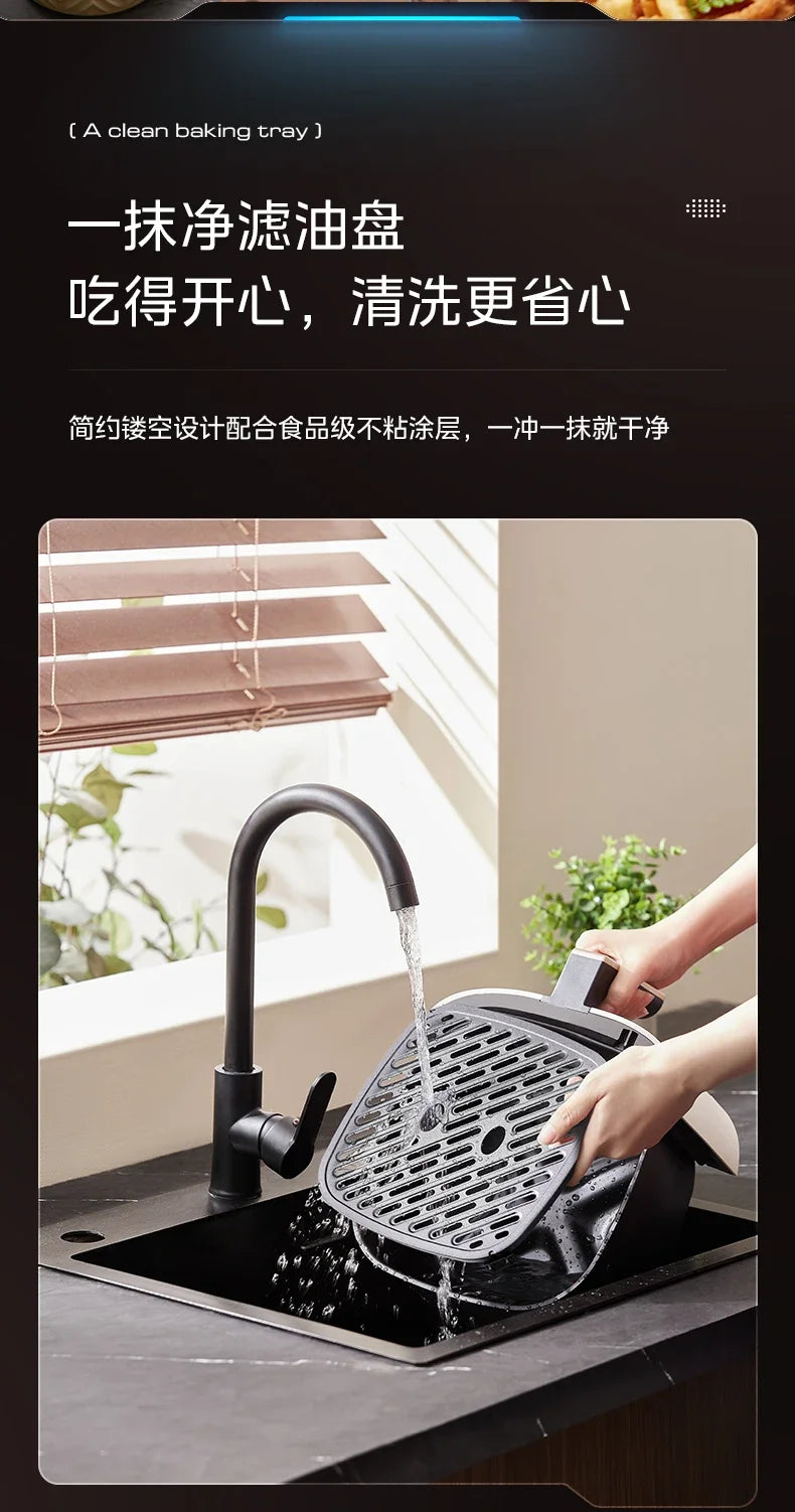 Large Capacity Air Fryer for Household Use Modern Kitchen Appliance Electric Cooking Machine with No Flip Visual Feature