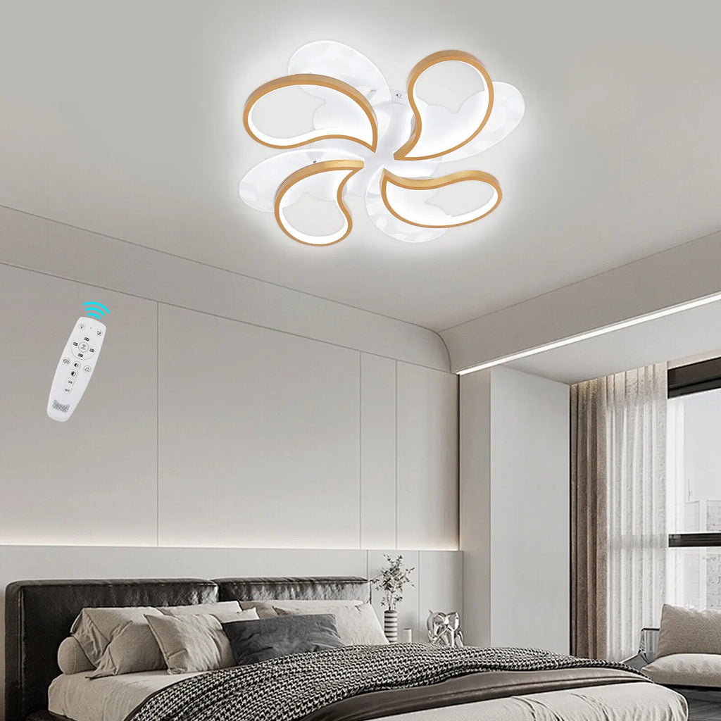 4-Lights Modern LED Acrylic Chandeleir Ceiling Light Fixtures Lamp 4480LM For Bedroom Living Room