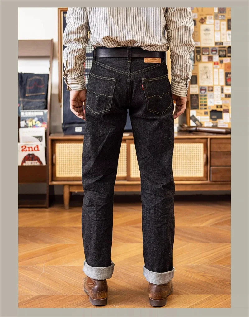 Red Tornado Lot 601B Black Jeans Straight Fit 14.5oz Selvedge Denim Pants Rinsed