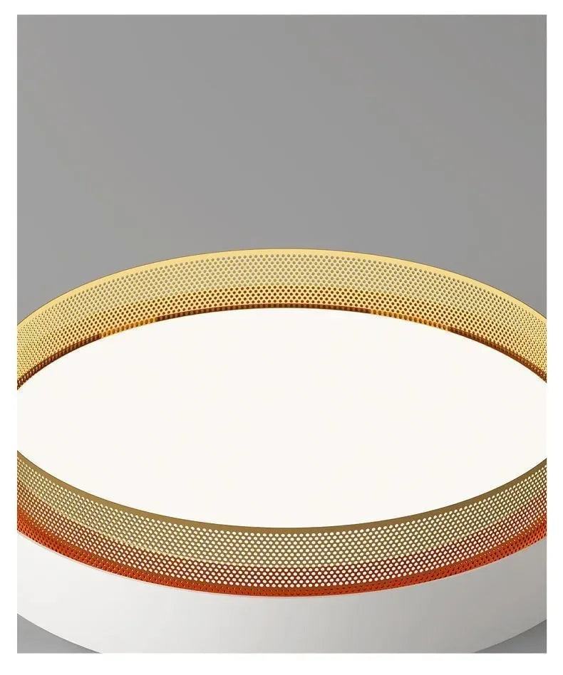 2025 New Nordic LED Ceiling Light Living Room Bedroom Black Metal Grid Ceiling Light Modern Creative Circular Room Lighting