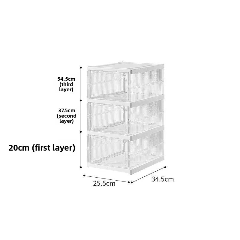 No-Install One-Piece oe Ra Simple Flip-Cover Sle Plastic Transparent Staable oe Box Easy-To-Use oe Storage Organizer