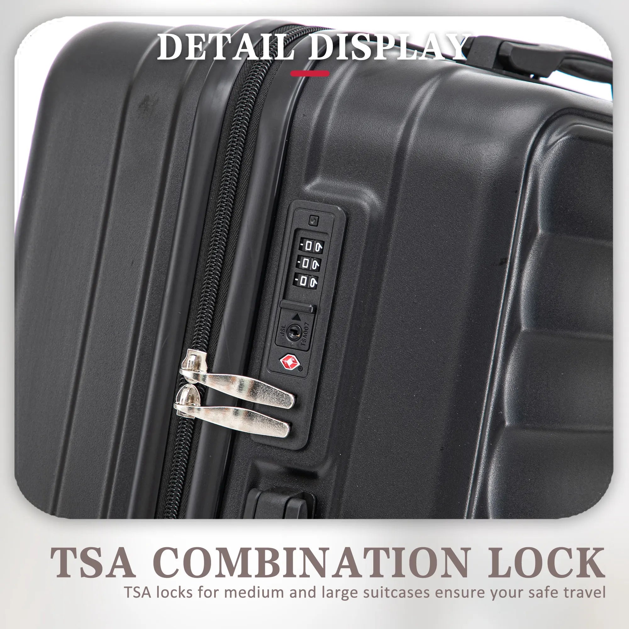 HIFINE TOURIST 20"/24"/28" 3 Pcs/set in ABS Spinner Wheel Luggage Carry on Suitcase Matching Color TSA Combination Lock