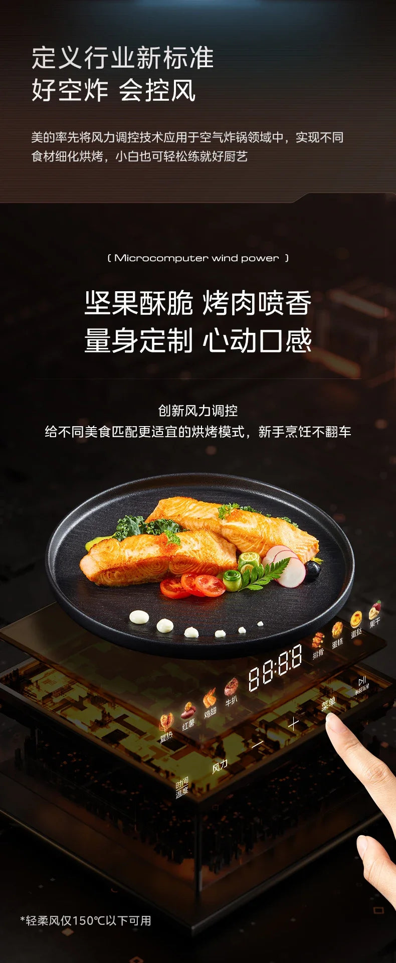 Large Capacity Air Fryer for Household Use Modern Kitchen Appliance Electric Cooking Machine with No Flip Visual Feature