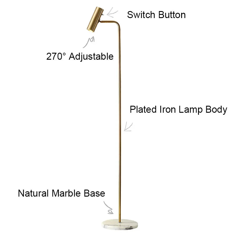 Modern LED Dimmable Floor Lamp Gold/Black/White Minimalist Foyer Bedroom Office Vertical Floor Light Home Decor Light Fixtures