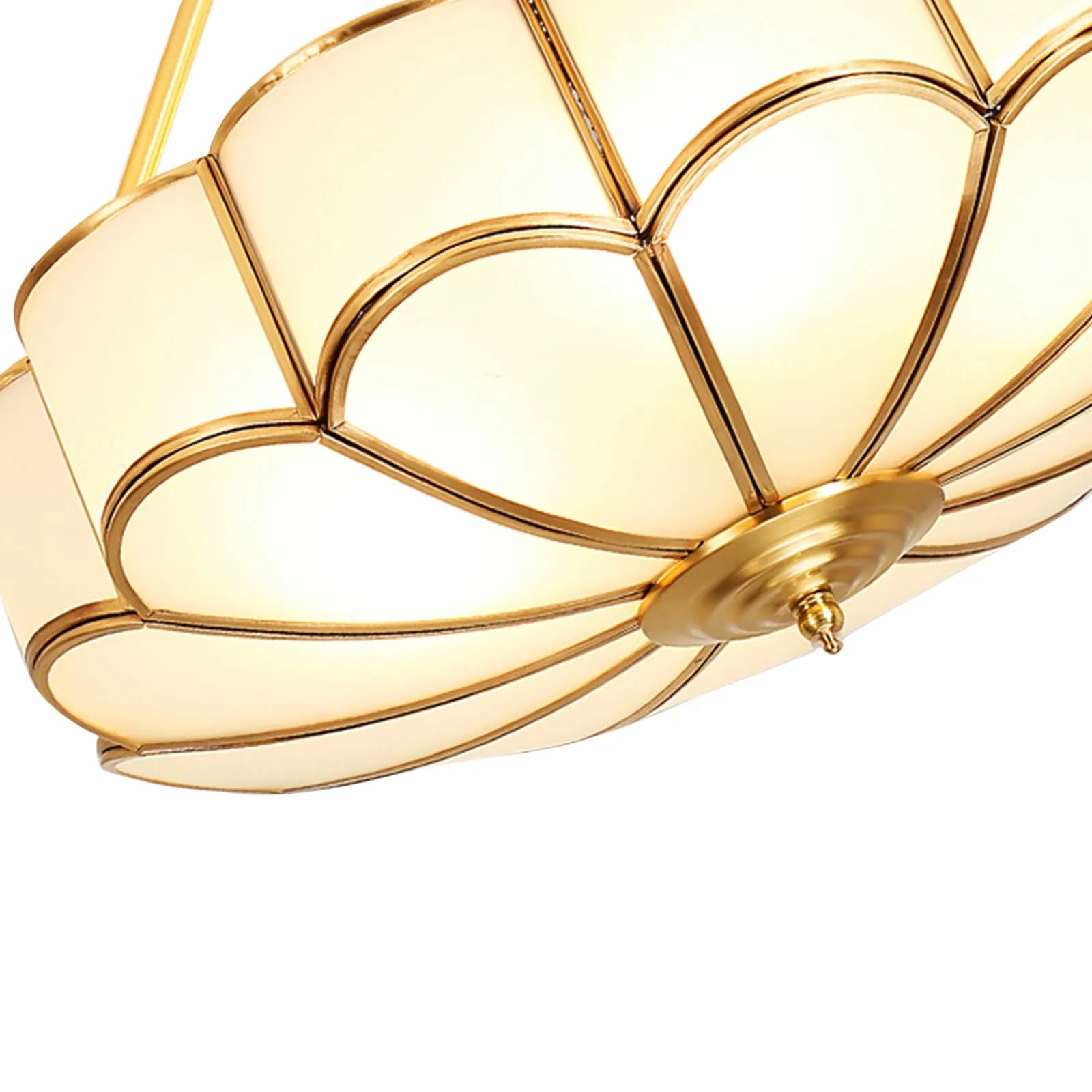 23 Inch Gold and Brass Semi Flush Mount Chandelier Ceiling Light Fixture