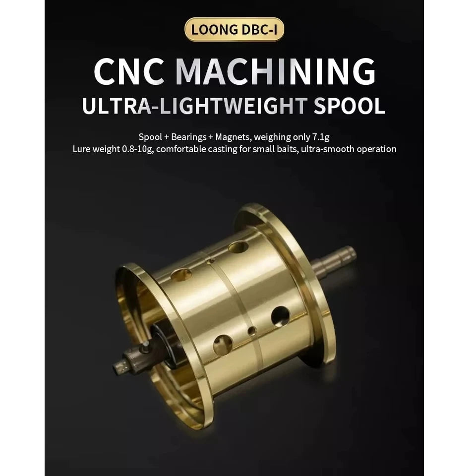 LOONGZE Airlite B50/100/200DBC-I BFS Baitcasting Reel Bait Finesse Fishing Reel All Metal Magnetic Brake System Lightweight