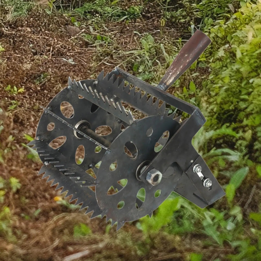 Weeds Roller, Manual Weeder Tool Rolling Lawn Aerator Weeds Removal Tool for Farm