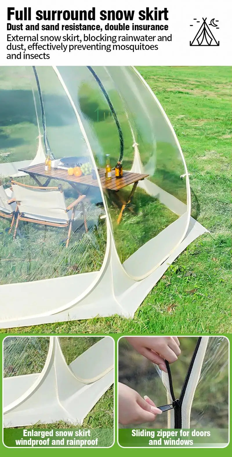 Portable Folding Transparent Outdoor Tent Starry Sky Bubble House Waterproof Winter Sunshine Windproof Camping Shade