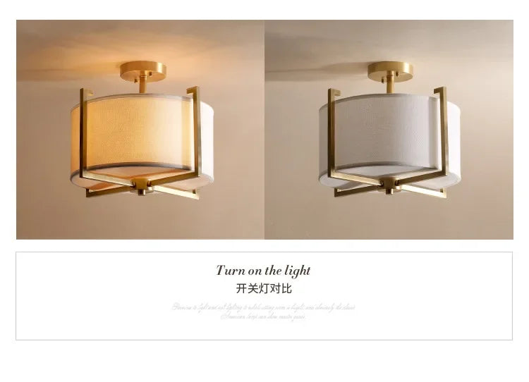New Chinese Style Ceiling Lamp Exhibition Hall Hotel Restaurant Porch Study Bedroom Fabric Ceiling Lamp  Lustres  Room Decor