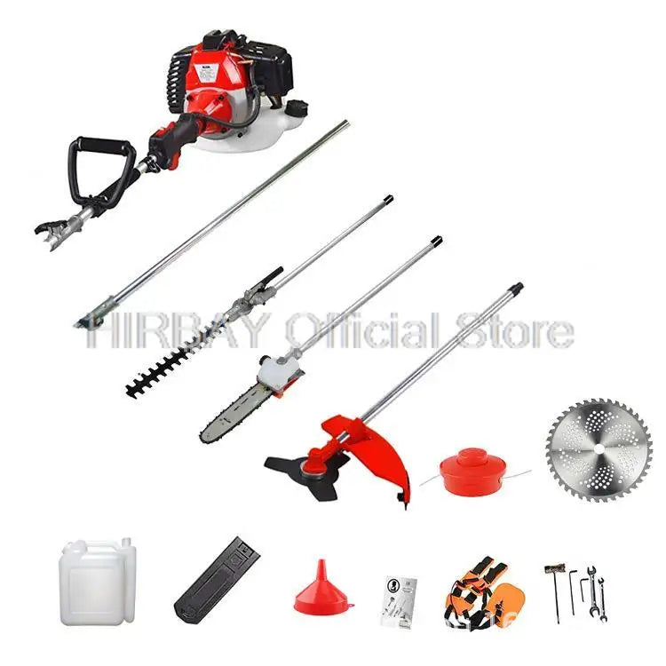 Professional Petrol Engine Garden Tool Kit With Chainsaw Brush Cutter Hedge Trimmer Pole Pruner And Multifunction Trimming
