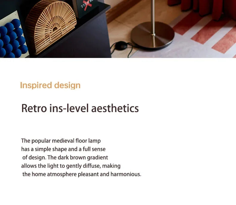 Bauhaus Living Room Retro Glass Table Lamp Gradient Orange Mushroom Floor Lamp Living Room Bedroom Atmosphere LED Lamp