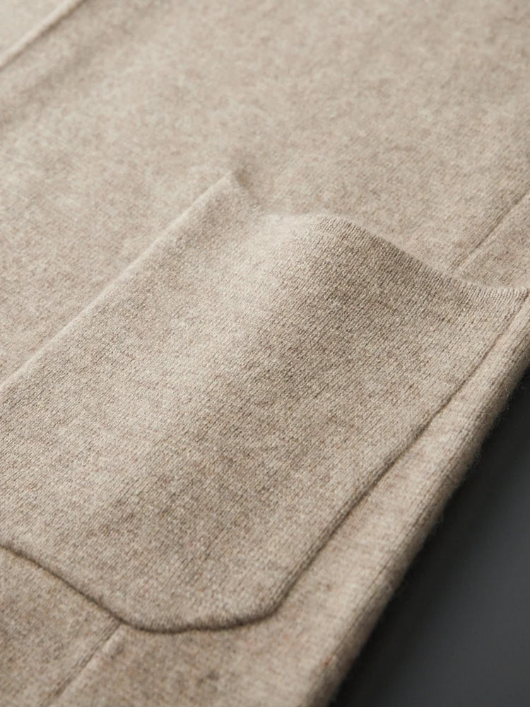 Men' 100% Cashmere Sweater Coat Cashmere Pants Suit Autumn Winter Thick Soft Warm Cashmere Knitwear Smart Casual Cashmere Suit