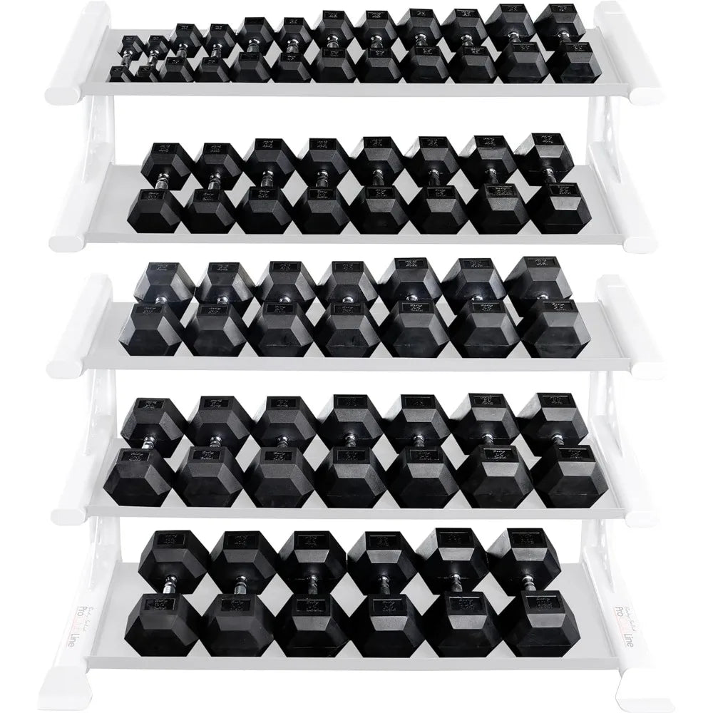 Rubber-Coated Hexagonal Dumbbells for Men and Women - Strength Training and Body Building Hand Weights