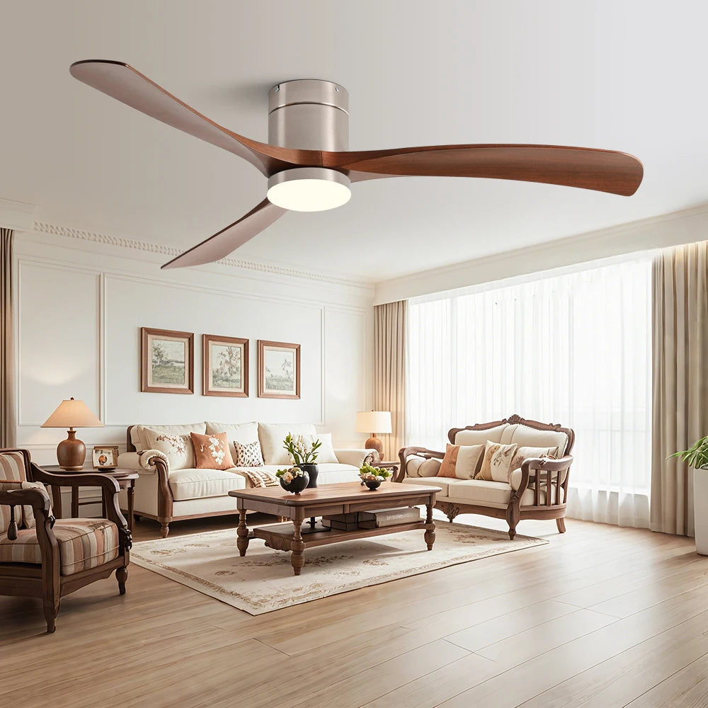 38/56Inch Low Floor Ceiling Fan Light Modern Black ABS Blade DC Remote Control Led Fan Lights Restaurant The bedroom 110V 220V