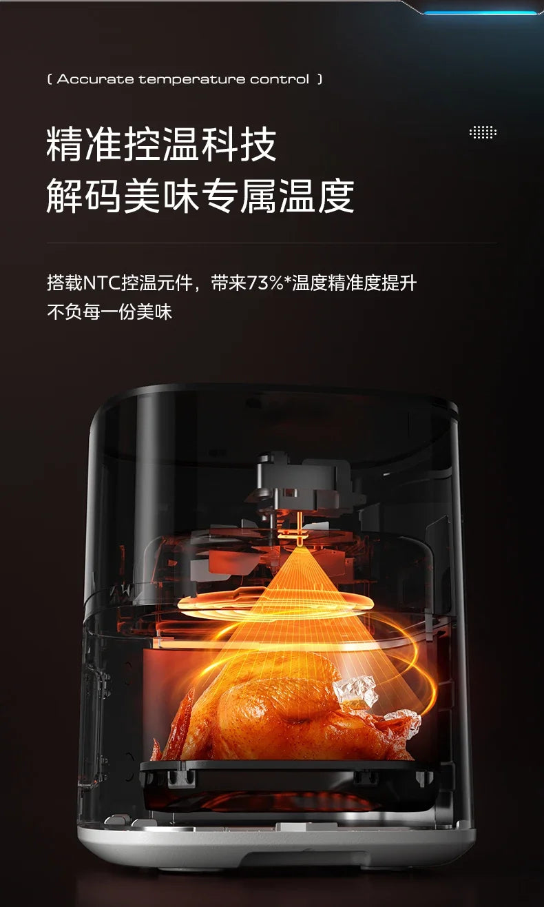 Large Capacity Air Fryer for Household Use Modern Kitchen Appliance Electric Cooking Machine with No Flip Visual Feature