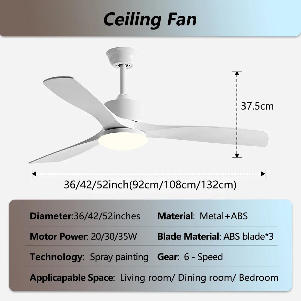 Modern Nordic Led Ceiling Fans with Lights Home Decoration Strong Wind with Focus Lamps for Kitchen Living Dining Room With Fan