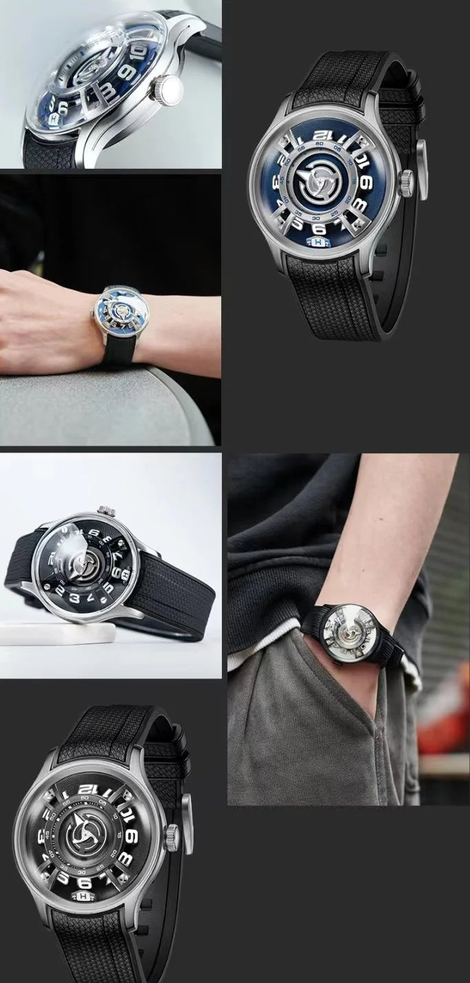 OBLVLO men's mechanical watches, automatic winding mechanical watches, novel and creative men's watches, men's timepieces, uniqu