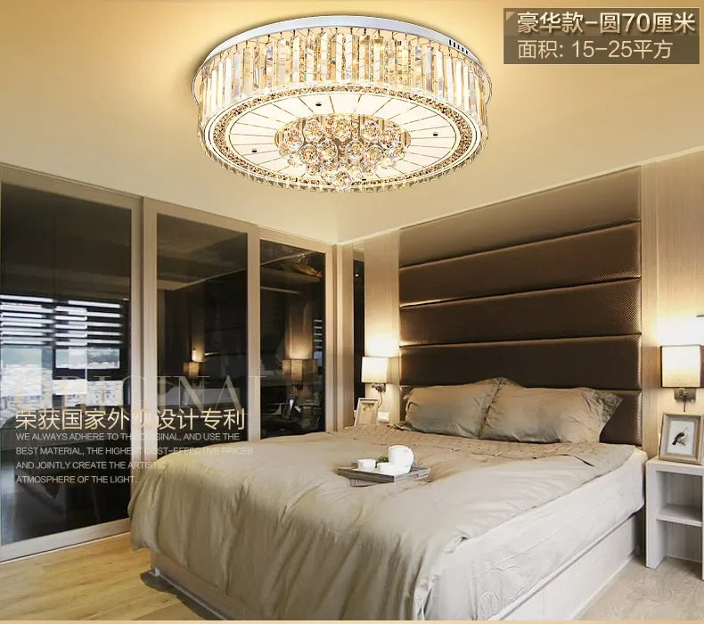 2025Crystal LED Ceiling Chandelier Living Room Decor Gold Lustre Luxury Lighting Dining Bedroom Island Light Indoor Ceiling Lamp