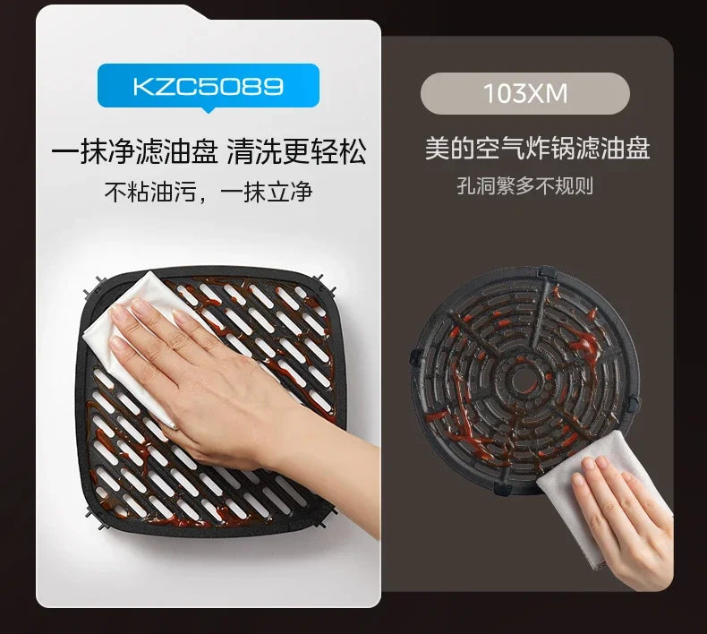 Large Capacity Air Fryer for Household Use Modern Kitchen Appliance Electric Cooking Machine with No Flip Visual Feature